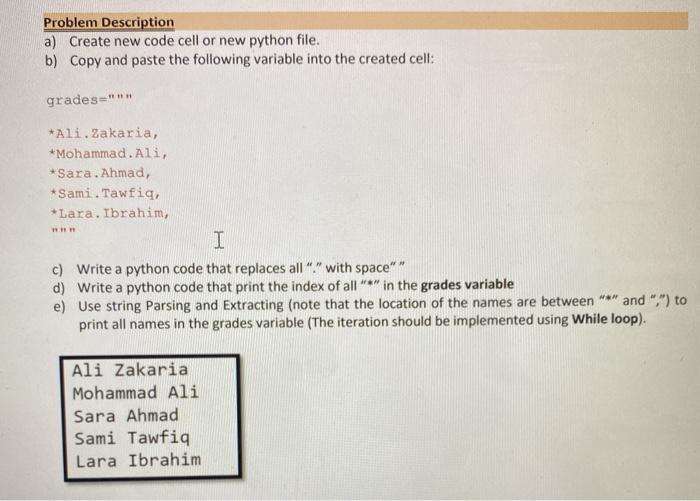 Solved Problem Description a) Create new code cell or new | Chegg.com