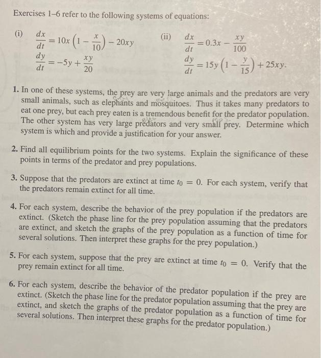 Solved Exercises 1−6 refer to the following systems of | Chegg.com