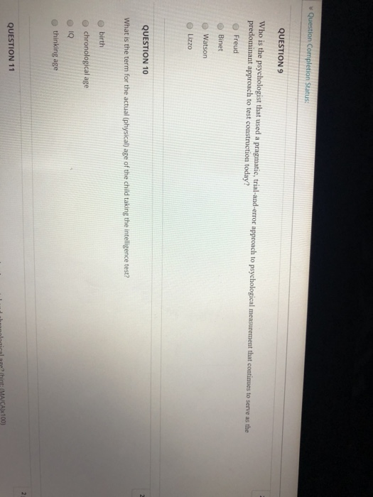 Solved Question completion Status: QUESTION 1 2 points The | Chegg.com