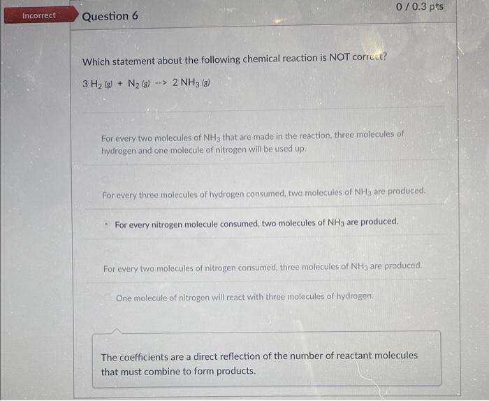 Solved Which Statement About The Following Chemical Reaction | Chegg.com