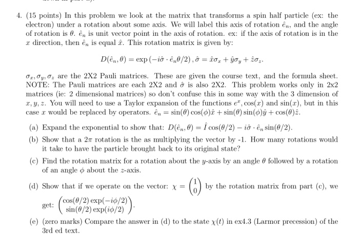Solved 4. (15 points) In this problem we look at the matrix | Chegg.com