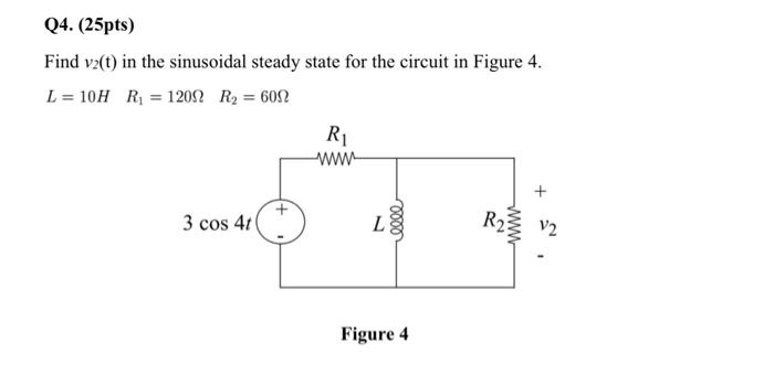 Solved Find v2(t) in the sinusoidal steady state for the | Chegg.com