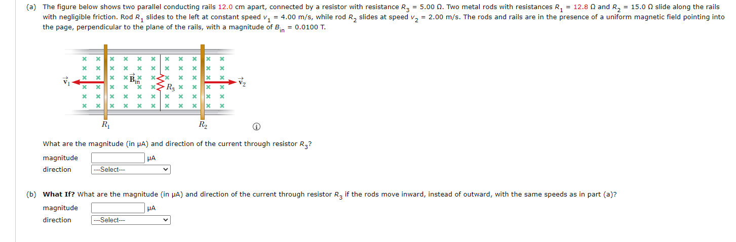 Solved The figure below shows two parallel conducting rails | Chegg.com