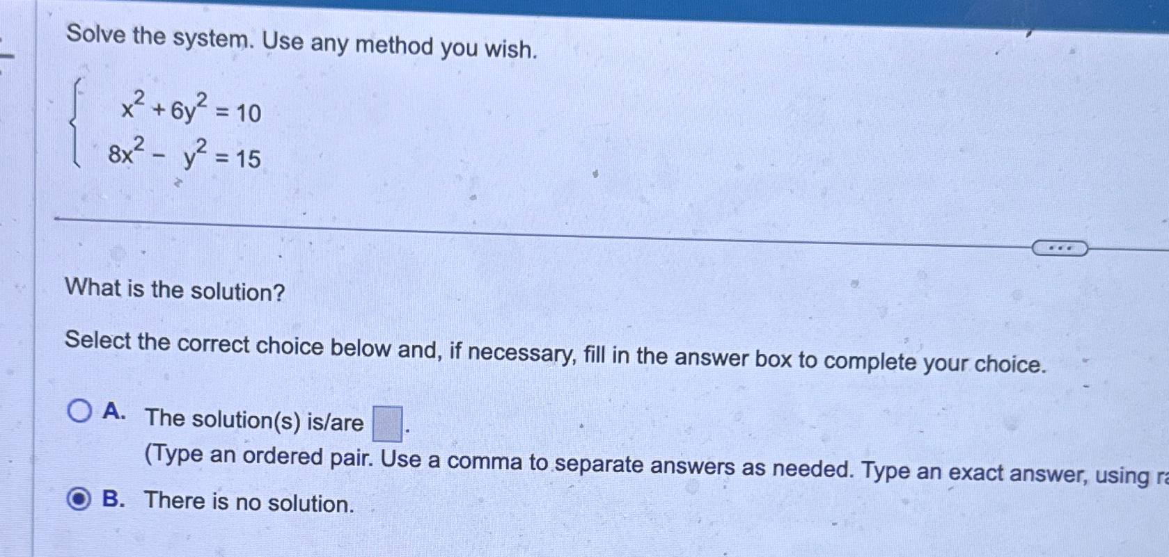 Solved Solve the system. Use any method you | Chegg.com