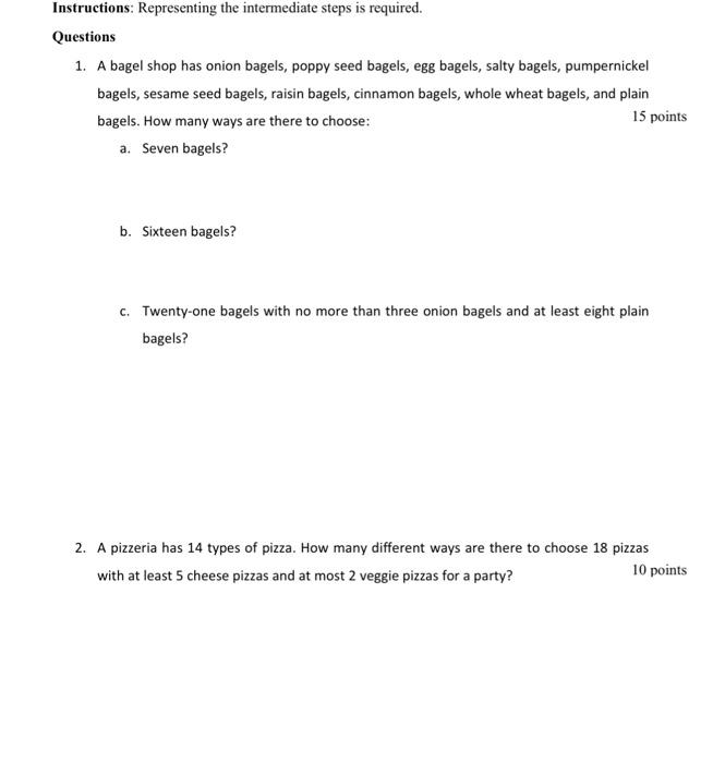 Solved 2. A pizzeria has 14 types of pizza. How many