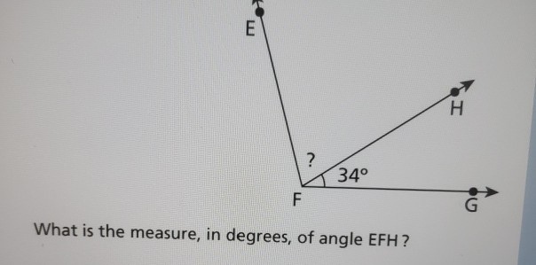 Solved E H ? ? 34° F G What is the measure, in degrees, of | Chegg.com