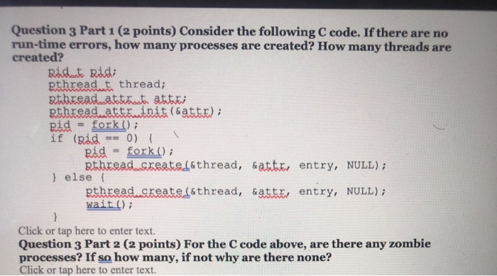 Solved Question 3 Part 1 (2 points) Consider the following C | Chegg.com