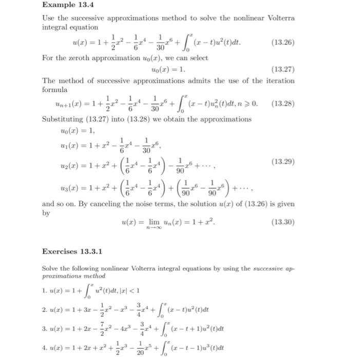 Solved wx+ ſ (= – t)u2(e)dt,n 20. (13:28) 30 Example 13.4 | Chegg.com