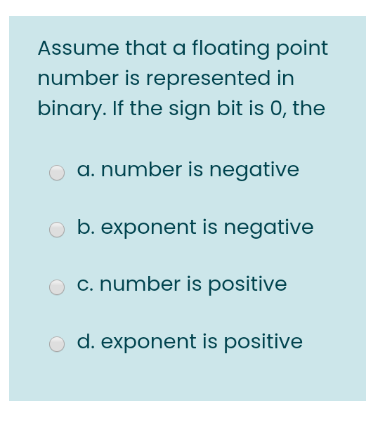 Solved Assume that a floating point number is represented in | Chegg.com