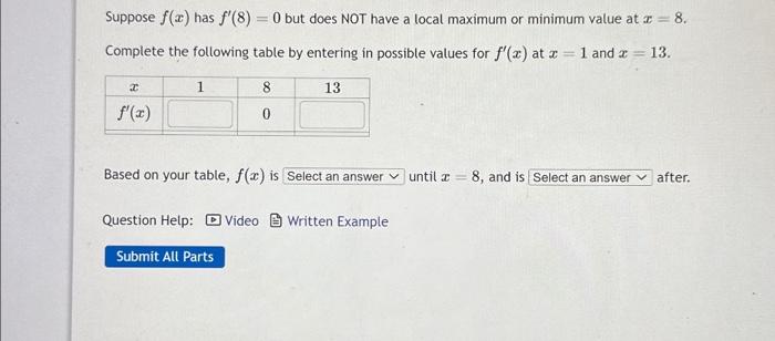 Solved Suppose F′ X Is Continuous For All X And The Only