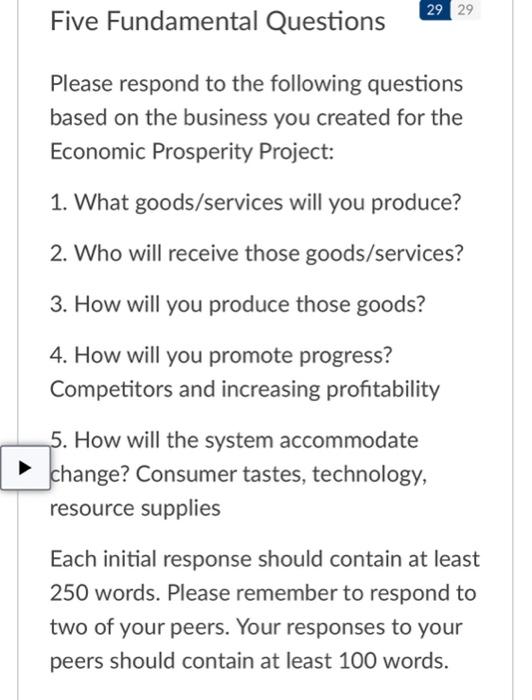 Solved five fundamental questions please respond to the chegg