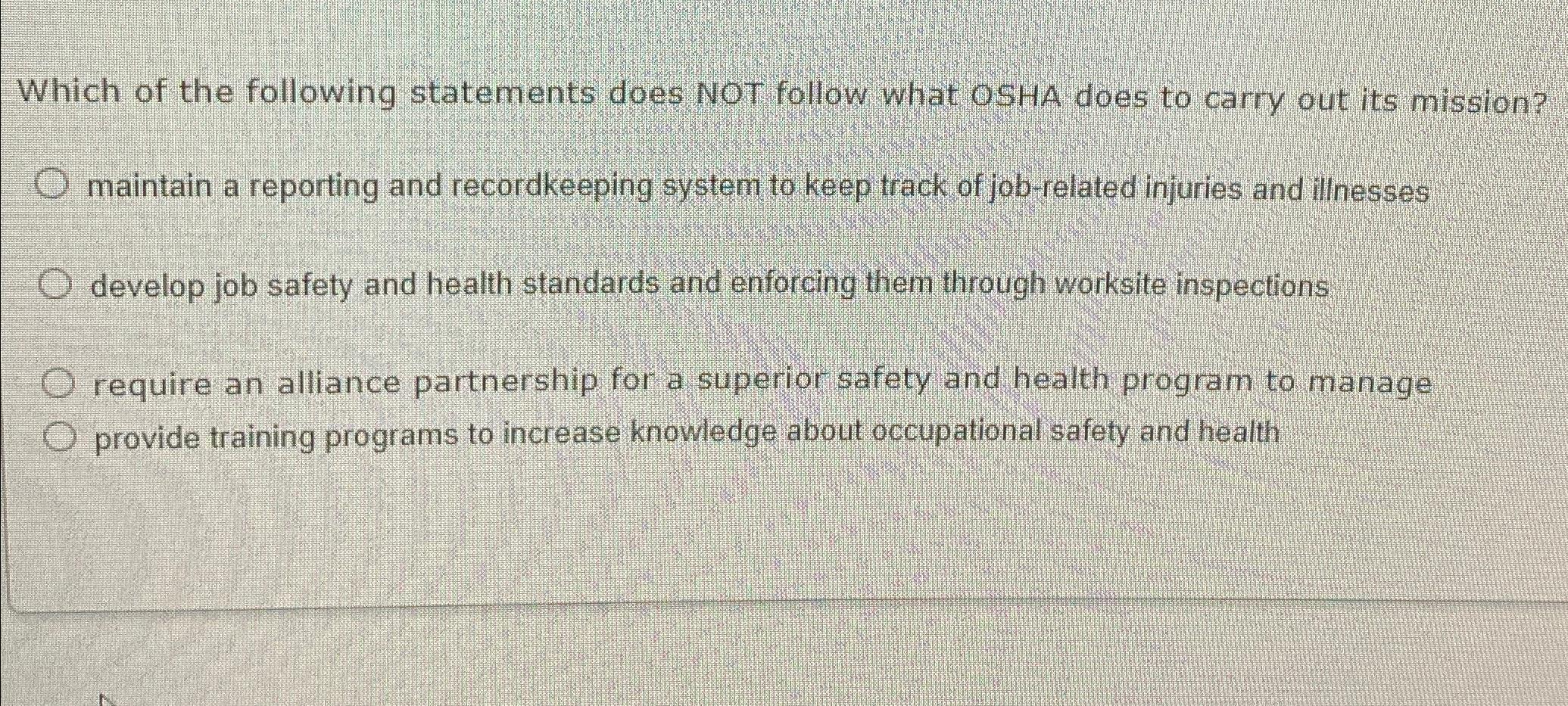 Solved Which of the following statements does NOT follow