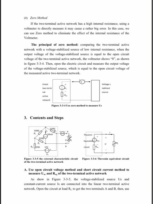 Solved Experiment 3: The research of Thevenin theorem 1. | Chegg.com