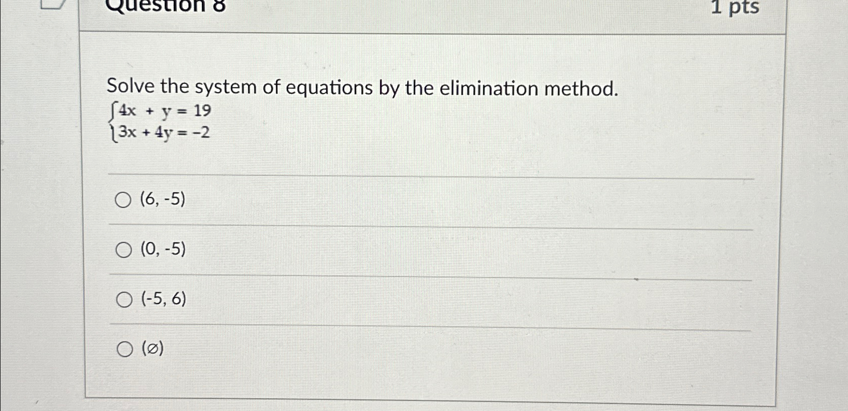 Solved Solve the system of equations by the elimination | Chegg.com