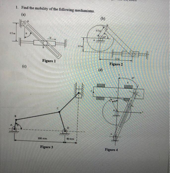 Solved 1. Find the mobility of the following mechanisms. (6) | Chegg.com