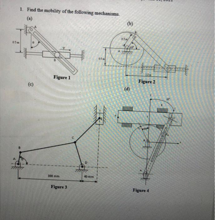 Solved 1. Find The Mobility Of The Following Mechanisms. (6) | Chegg.com