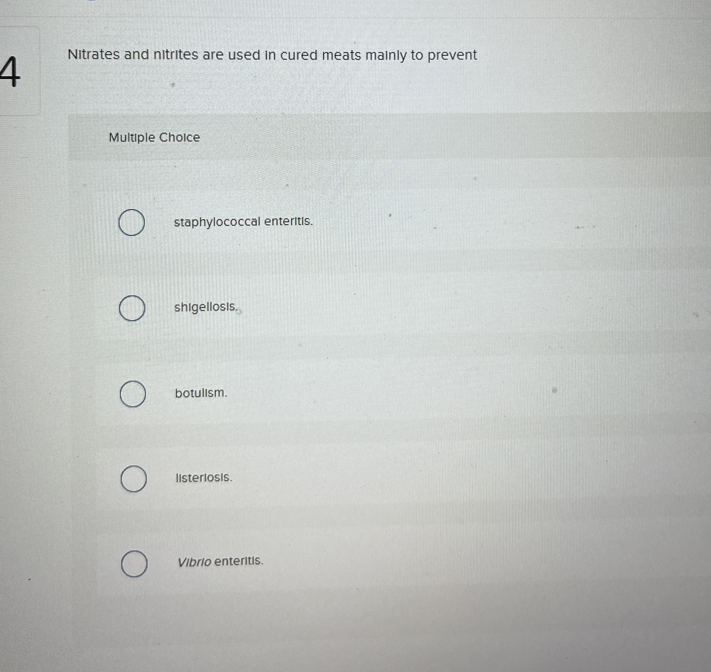 Solved Nitrates and nitrites are used in cured meats mainly