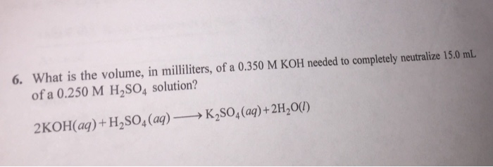 Solved 6. What is the volume, in milliliters, of a 0.350 M | Chegg.com