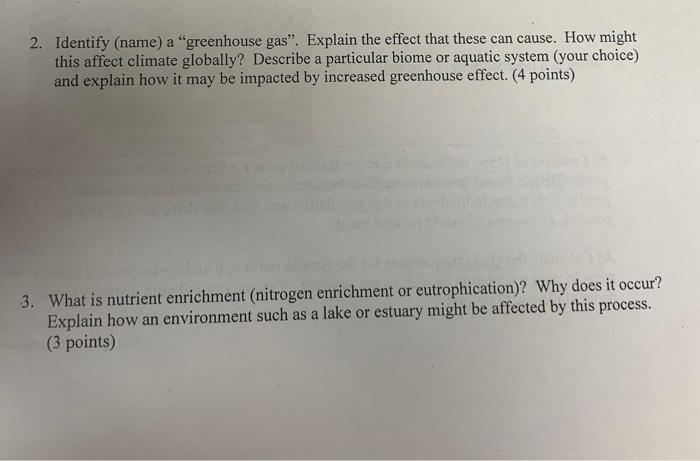 Solved 2 Identify Name A Greenhouse Gas Explain The Chegg Com