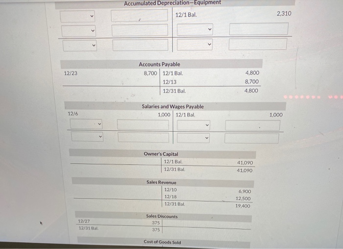 Solved Post adjusting entries. (Post entries in the order of | Chegg.com