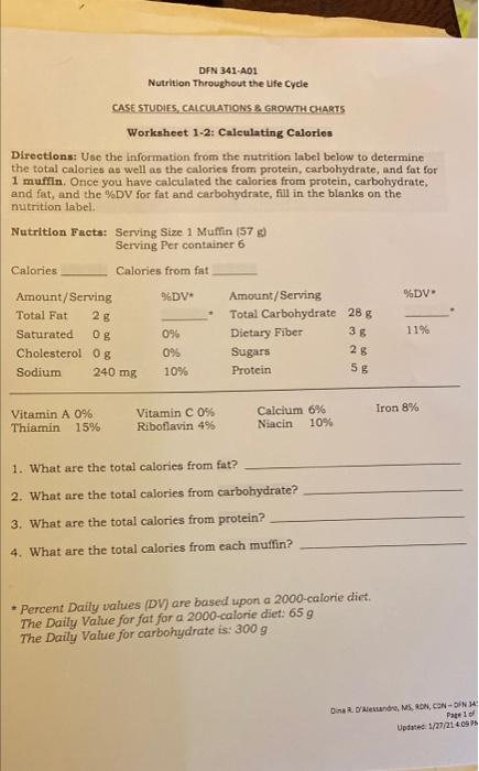Solved DFN 341-A01 Nutrition Throughout the Life Cycle CASE | Chegg.com
