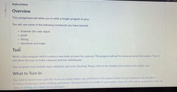 Solved Instructions Overview This assignment will allow you | Chegg.com