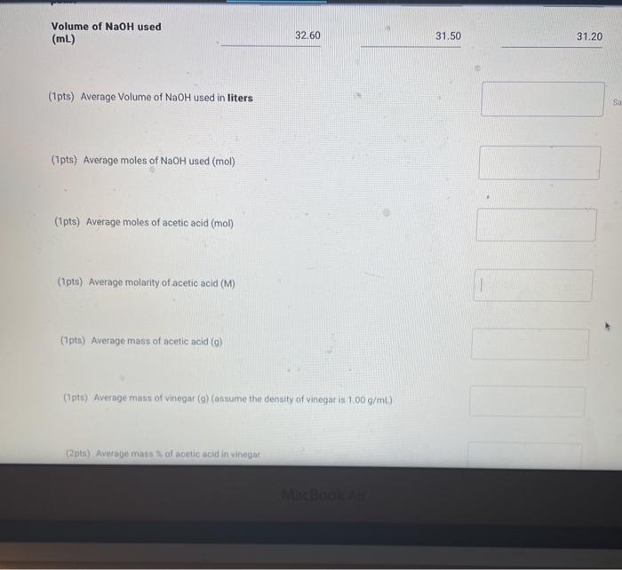Solved Table 1. Titration data Trial 1 Trial 2 Trial 3 | Chegg.com