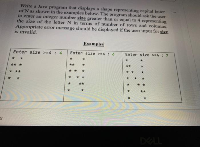 Solved Write a Java program that displays a shape | Chegg.com