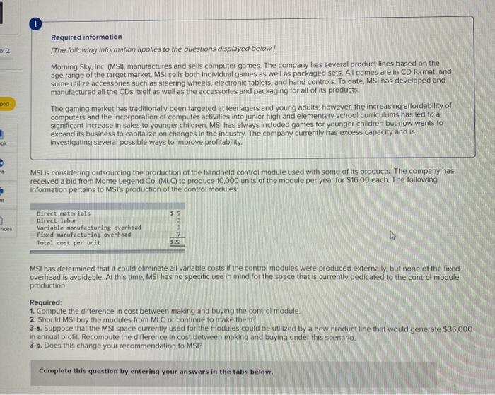 Solved 1. Compute the difference in cost between making and