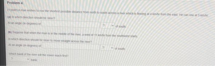 Solved 1 pointy A man wishes to row the shortest possible Chegg