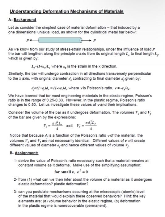 Solved Understanding Deformation Mechanisms of Materials A- | Chegg.com