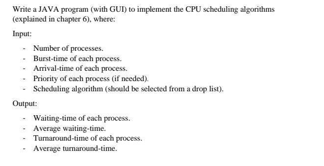 Solved Write a JAVA program (with GUI) to implement the CPU | Chegg.com