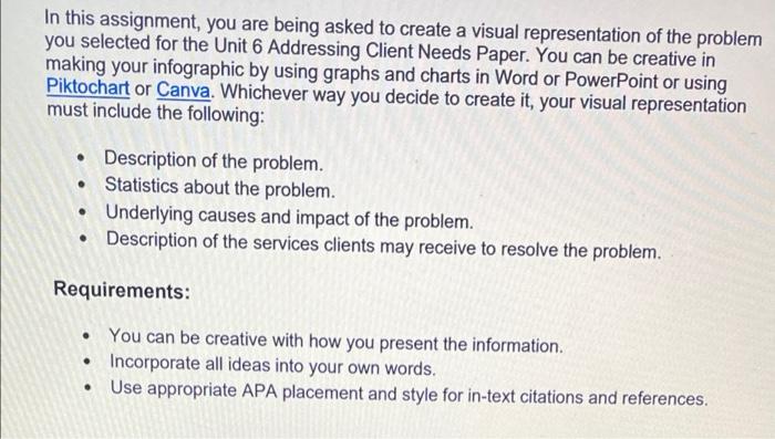In this assignment, you are being asked to create a | Chegg.com