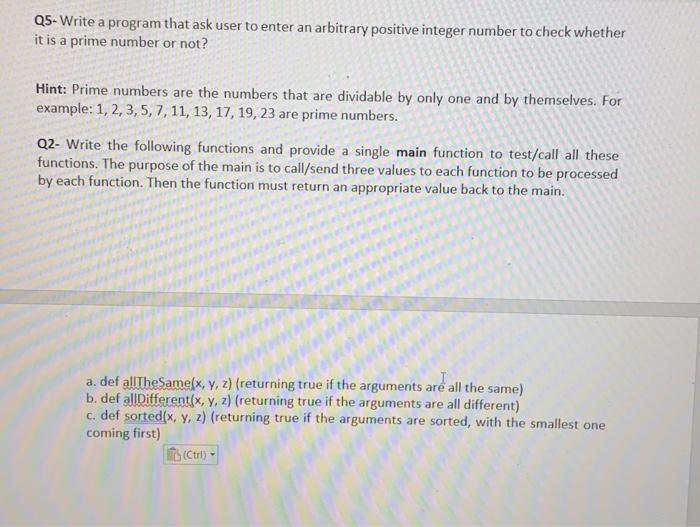 Solved Q5-Write a program that ask user to enter an | Chegg.com