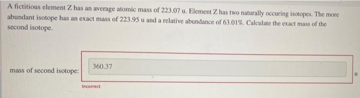 the average atomic mass of an element z is 40.6