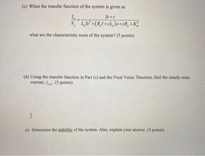 Solved Problem 2 Consider the DC motor system shown below: R | Chegg.com