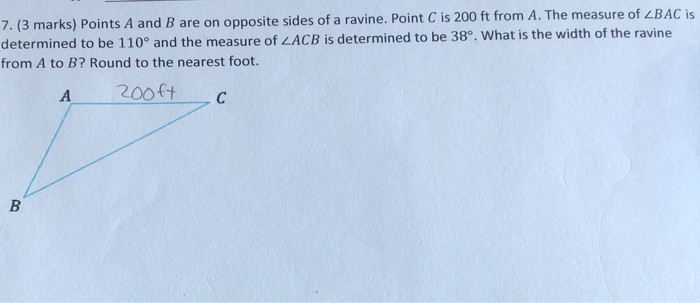 Solved 7. (3 marks) Points A and B are on opposite sides of | Chegg.com