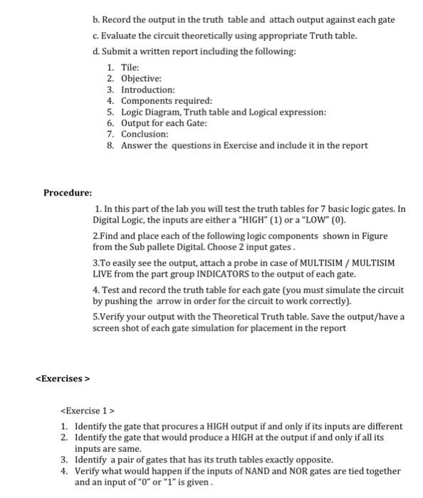 Solved Exp No 1 Study of Logic Gates and their truth tables