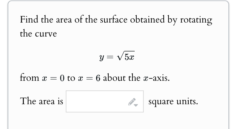 Solved Find the area of the surface obtained by rotating the | Chegg.com