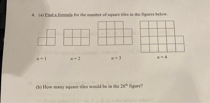 Solved A Find A Formula For The Number Of Square Tiles In