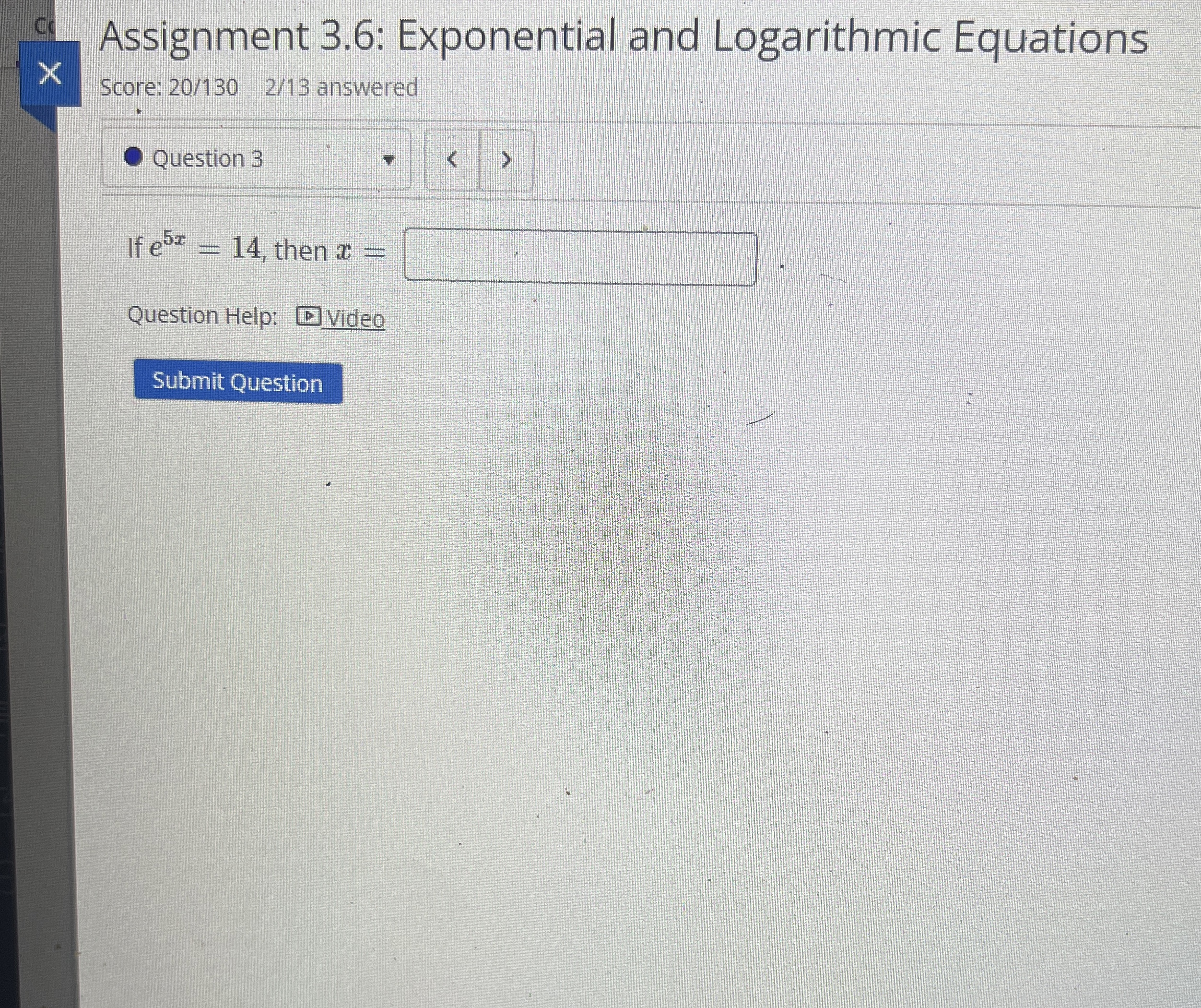 Solved Assignment 3.6: Exponential and Logarithmic | Chegg.com