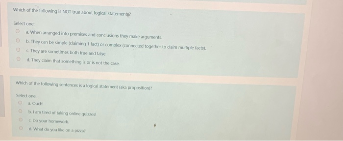 Solved Which of the following is NOT true about logical | Chegg.com