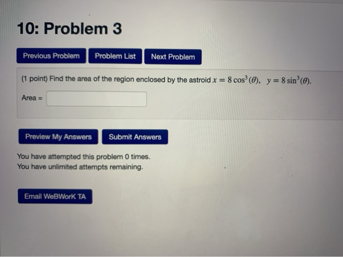 Solved 10: Problem 3 Previous Problem Problem List Next | Chegg.com