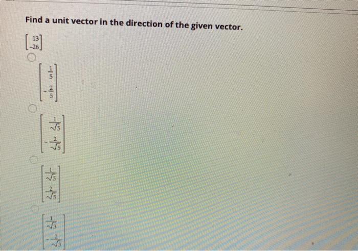 Solved Find a unit vector in the direction of the given | Chegg.com