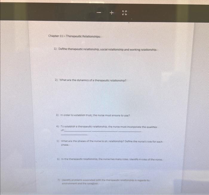 Solved chapter 11 therapeutic relationships 1 define chegg