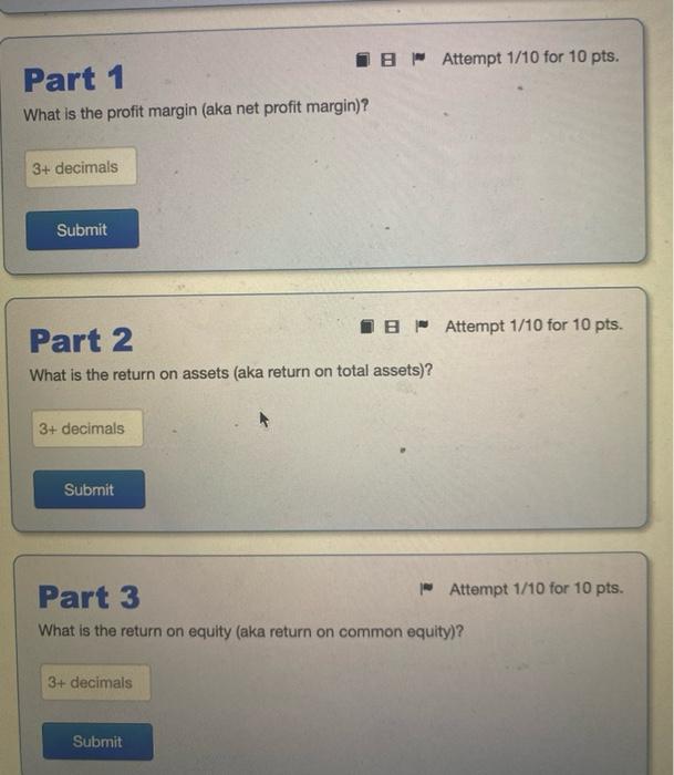 Solved Intro Use the following information to answer the | Chegg.com