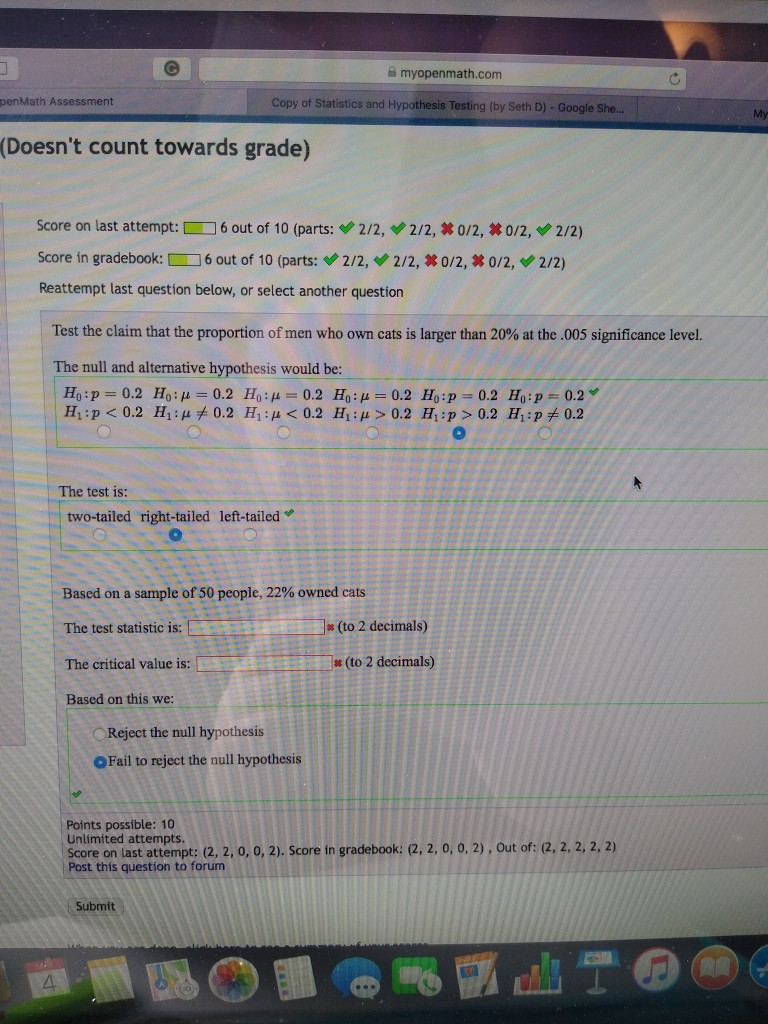 Solved myopenmath.com penMath Assessment Copy of Statistics | Chegg.com