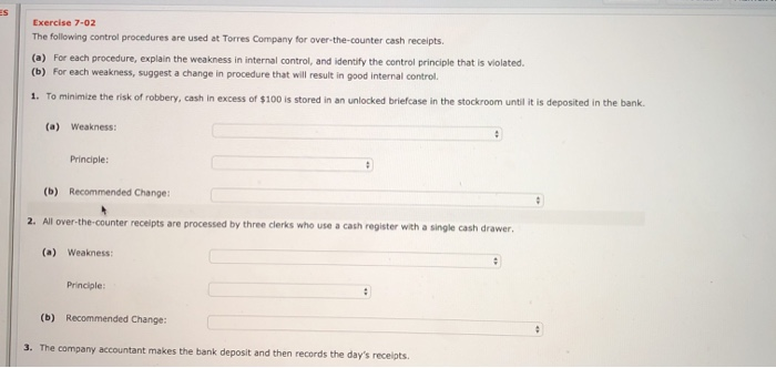 Solved Exercise 7 02 The Following Control Procedures Are