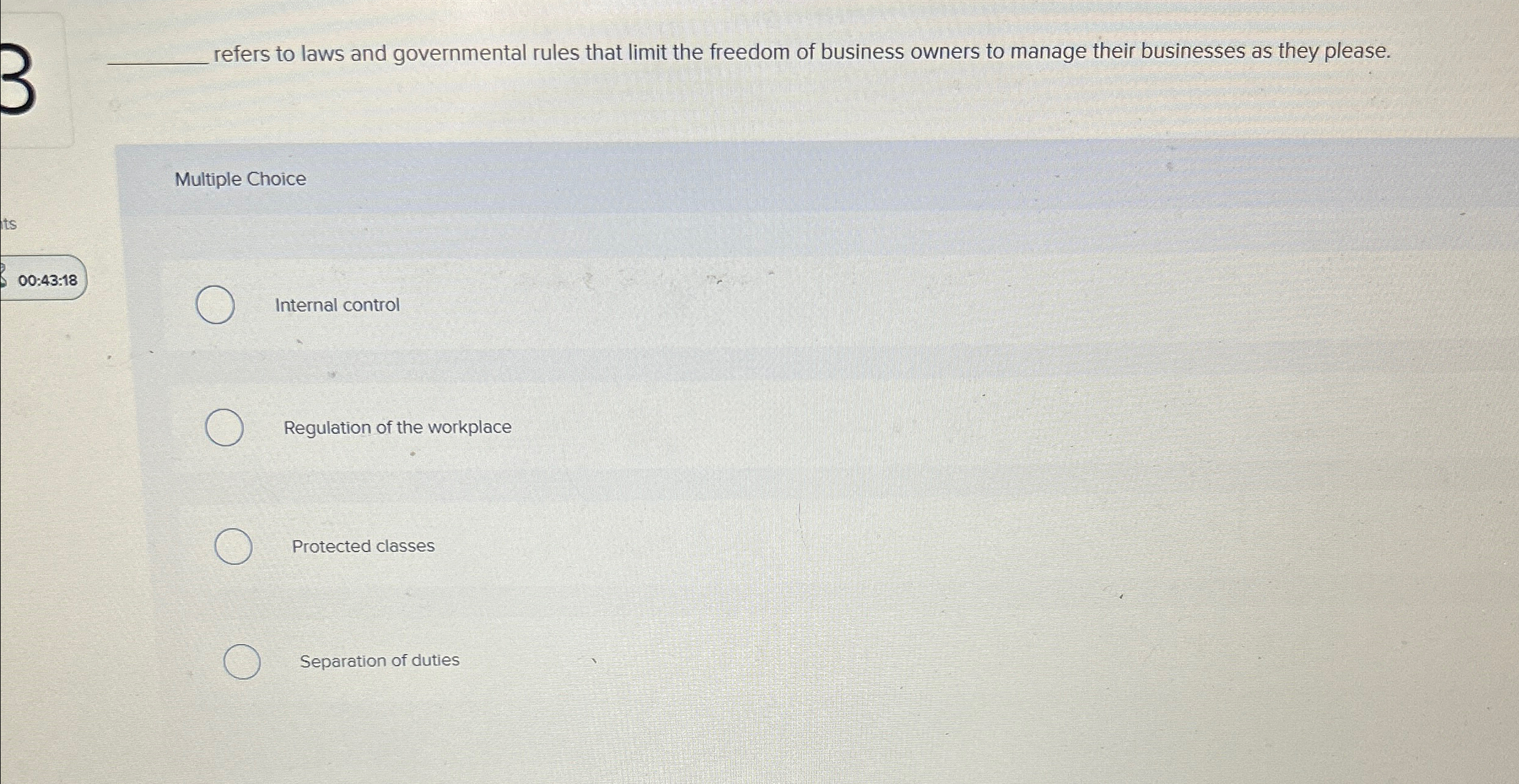 Solved q, ﻿refers to laws and governmental rules that limit | Chegg.com