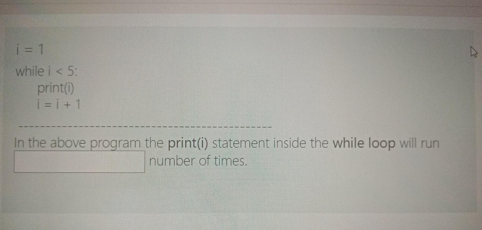 Solved w i=1 while i